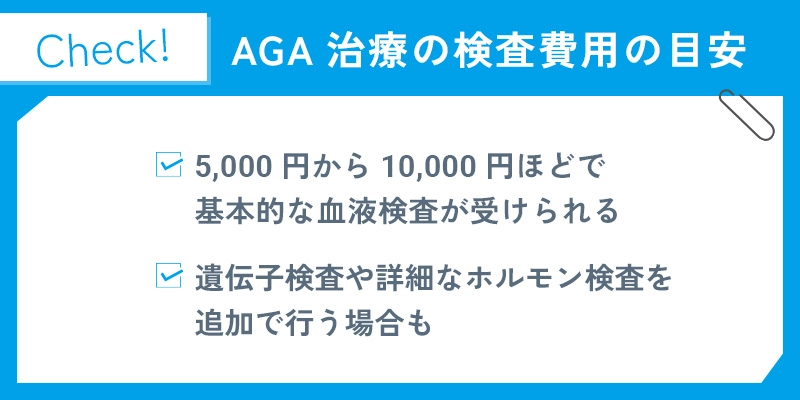 AGA治療における血液検査の費用