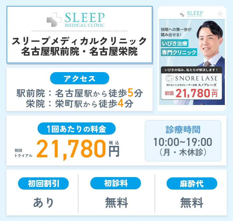 スリープメディカルクリニック 名古屋院の特徴