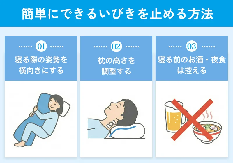簡単にできるいびきを止める方法